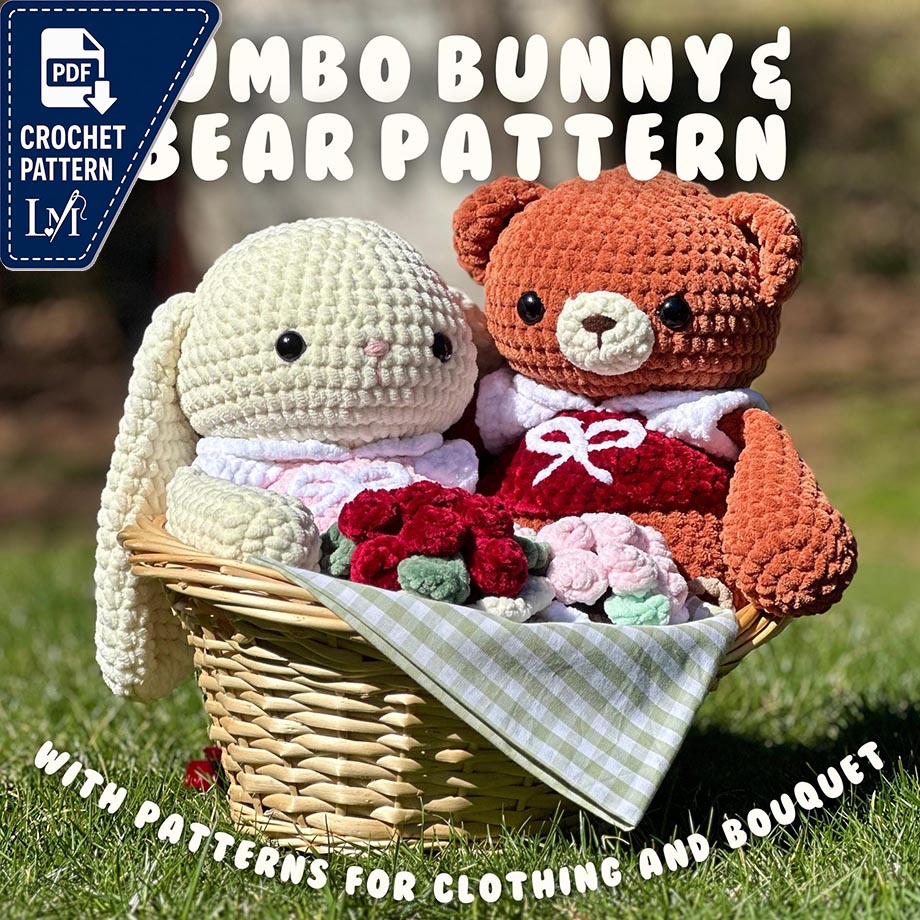 jumbo bunny and bear pattern bundle